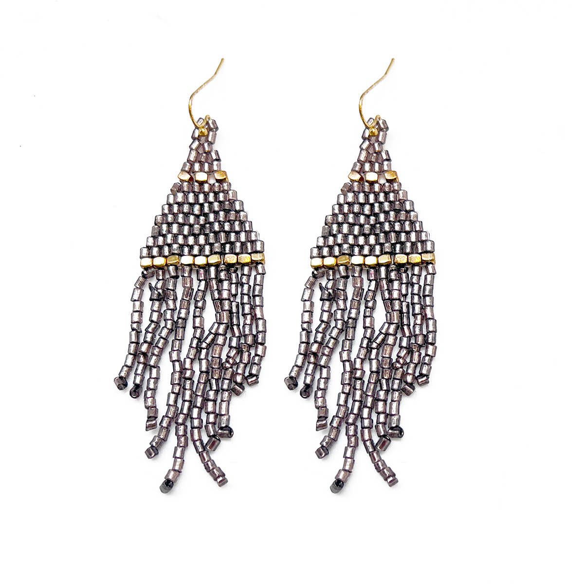 Seed Bead Fringe Earrings