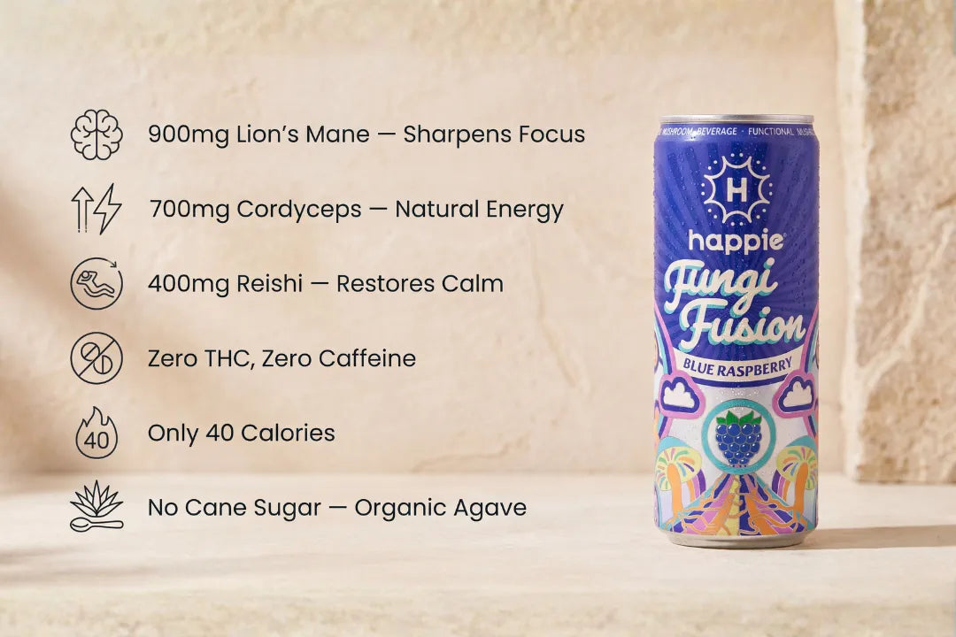 Fungi Fusion Blue Raspberry Adaptogen Beverage