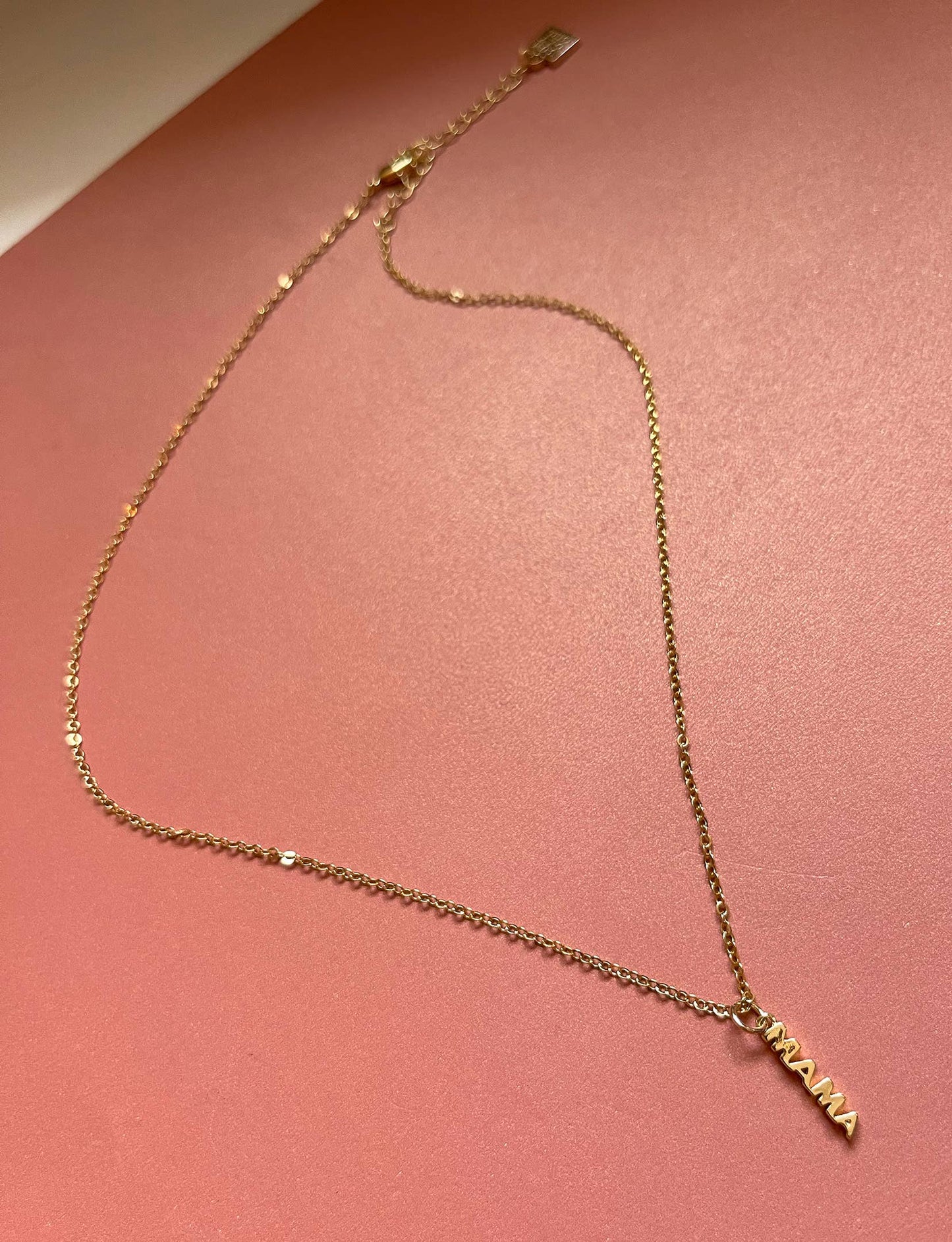 NK-632 | Mini Mama Necklace gold charm ships within 3 days