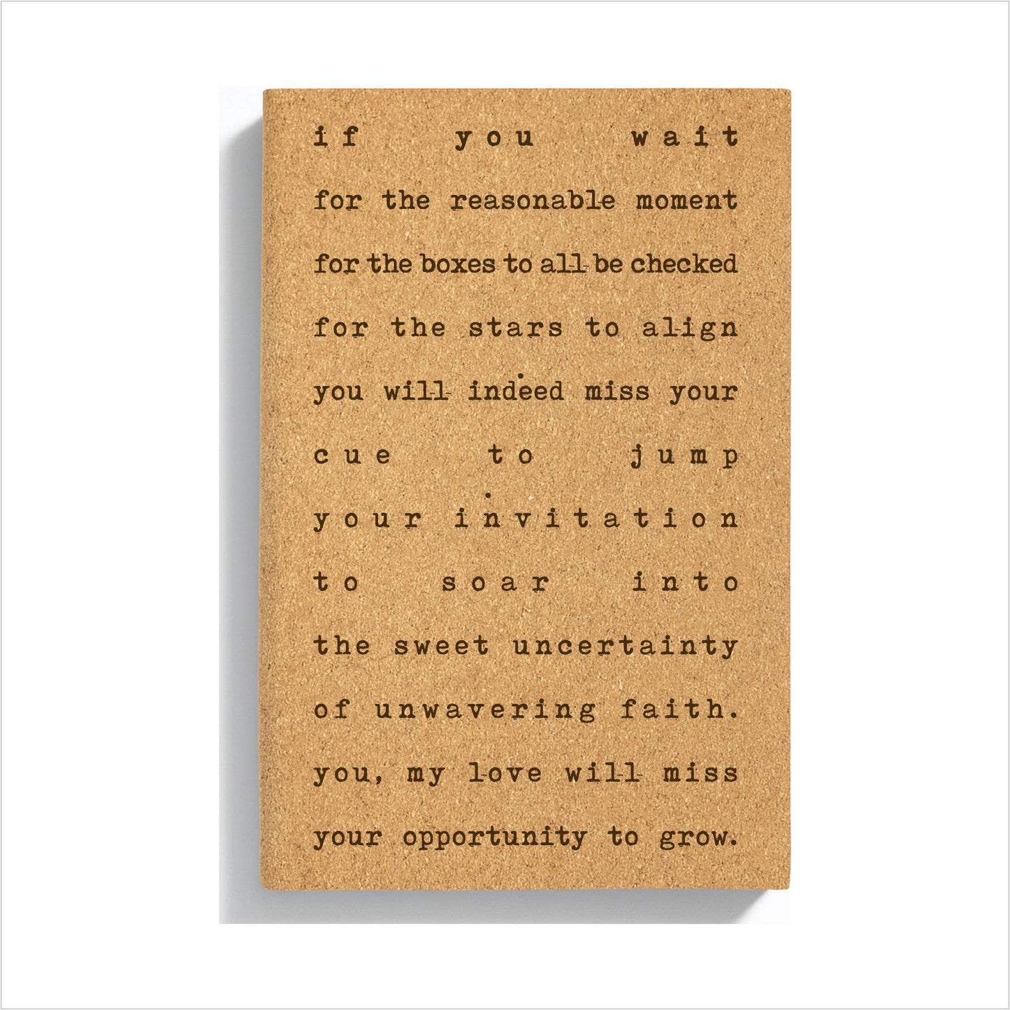 Spiritual Whiskey - Engraved Cork Journal // Bound Notebook
