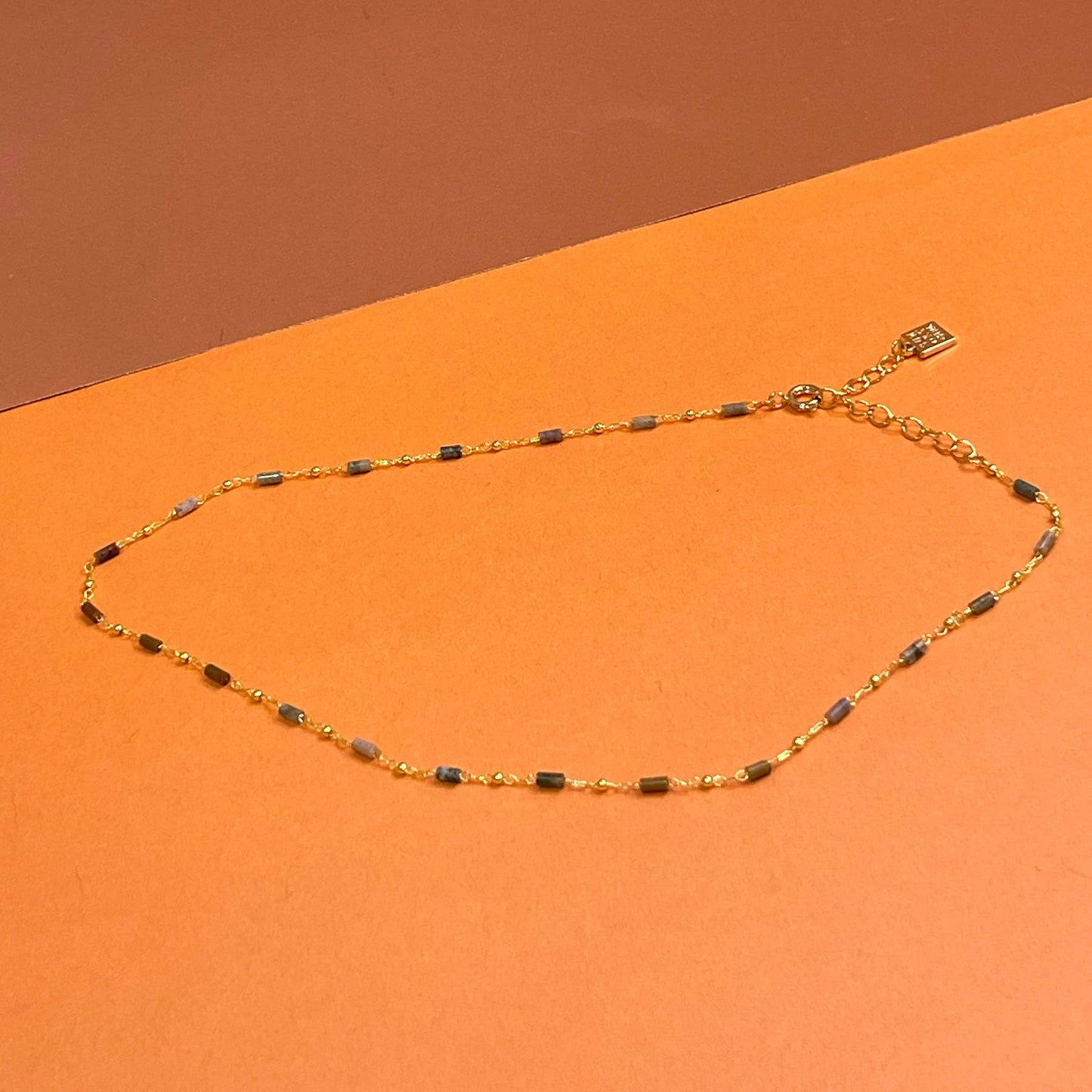 NK-625| Multi Color Agate Chain Layering Necklace