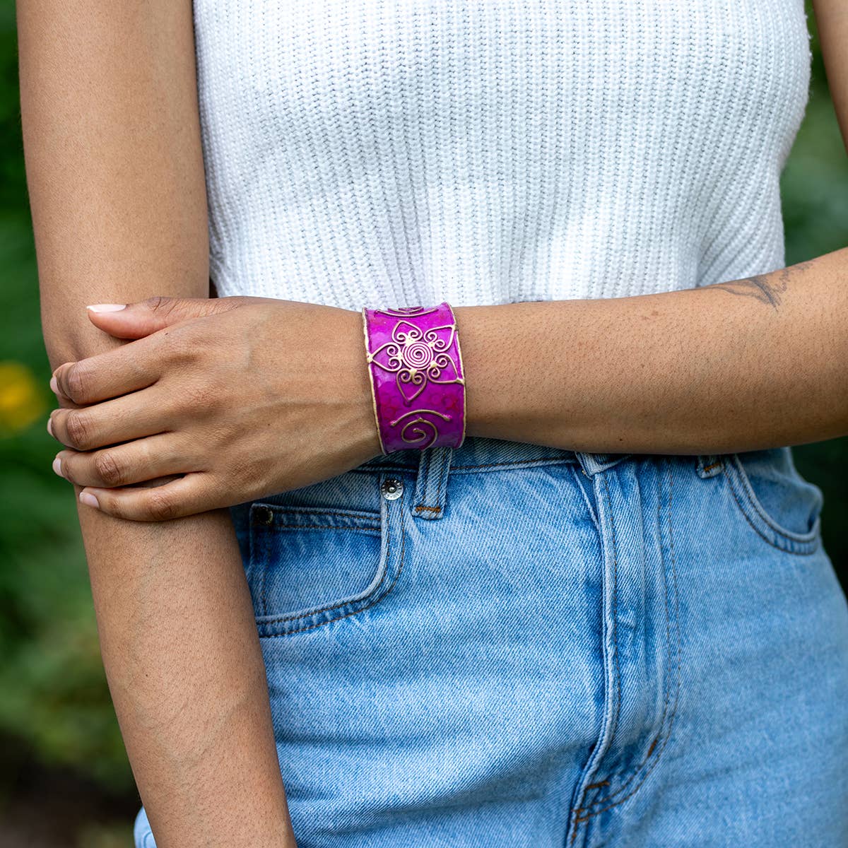 Brass Patina Bracelet - Single Bracelet