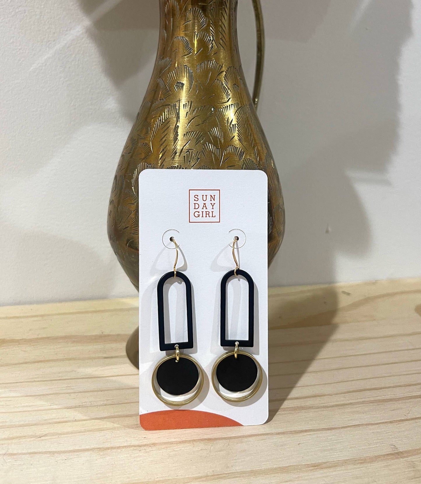 ER-602 | 2-tone Arch Geometric Brass Earrings