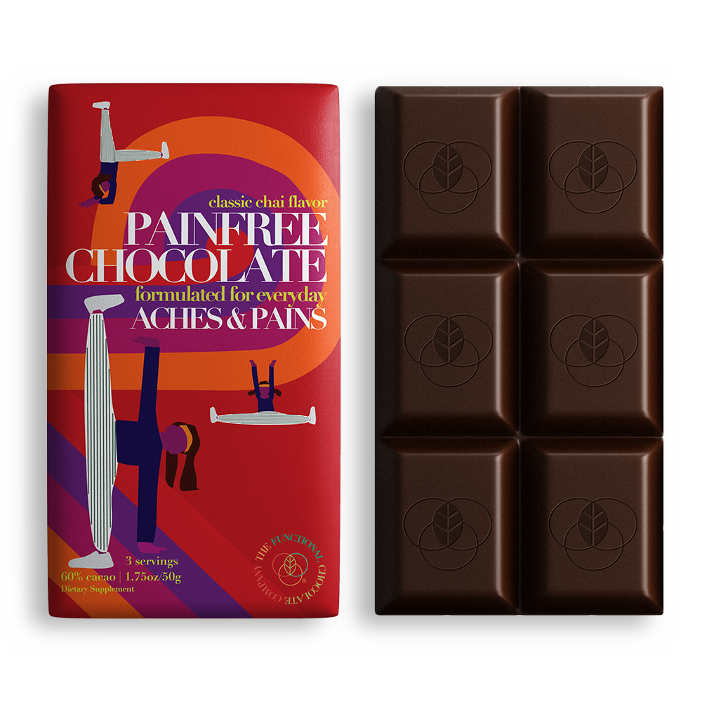 The Functional Chocolate Company - Painfree Chocolate - Aches/Pains Formula - Classic Chai