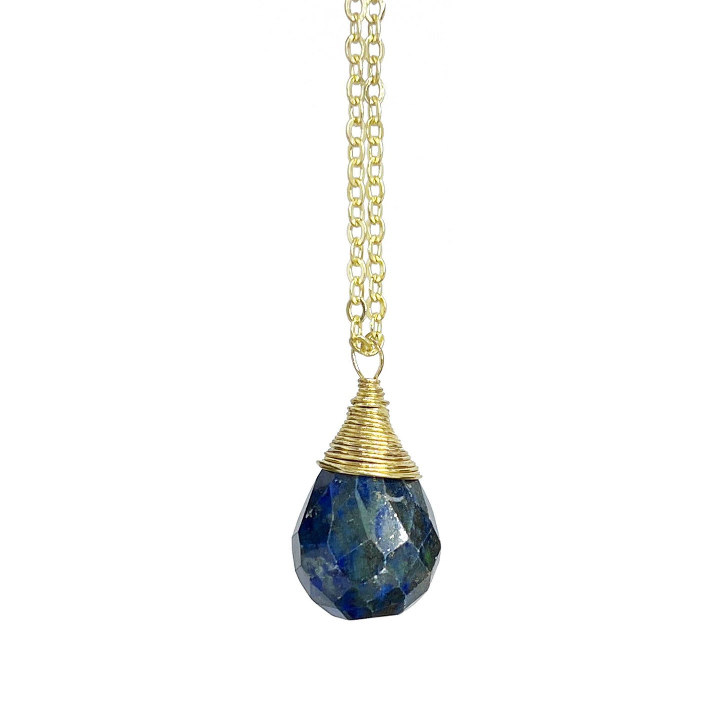 Tear Drop Faceted Stone Necklace - Single Necklace
