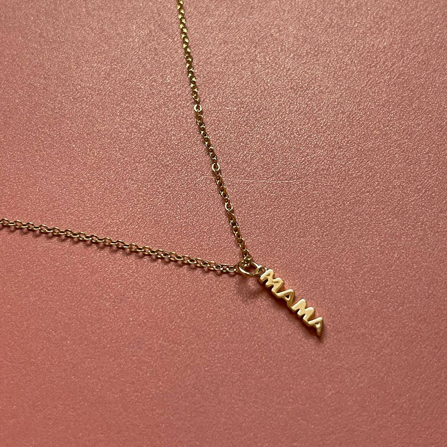 NK-632 | Mini Mama Necklace gold charm ships within 3 days