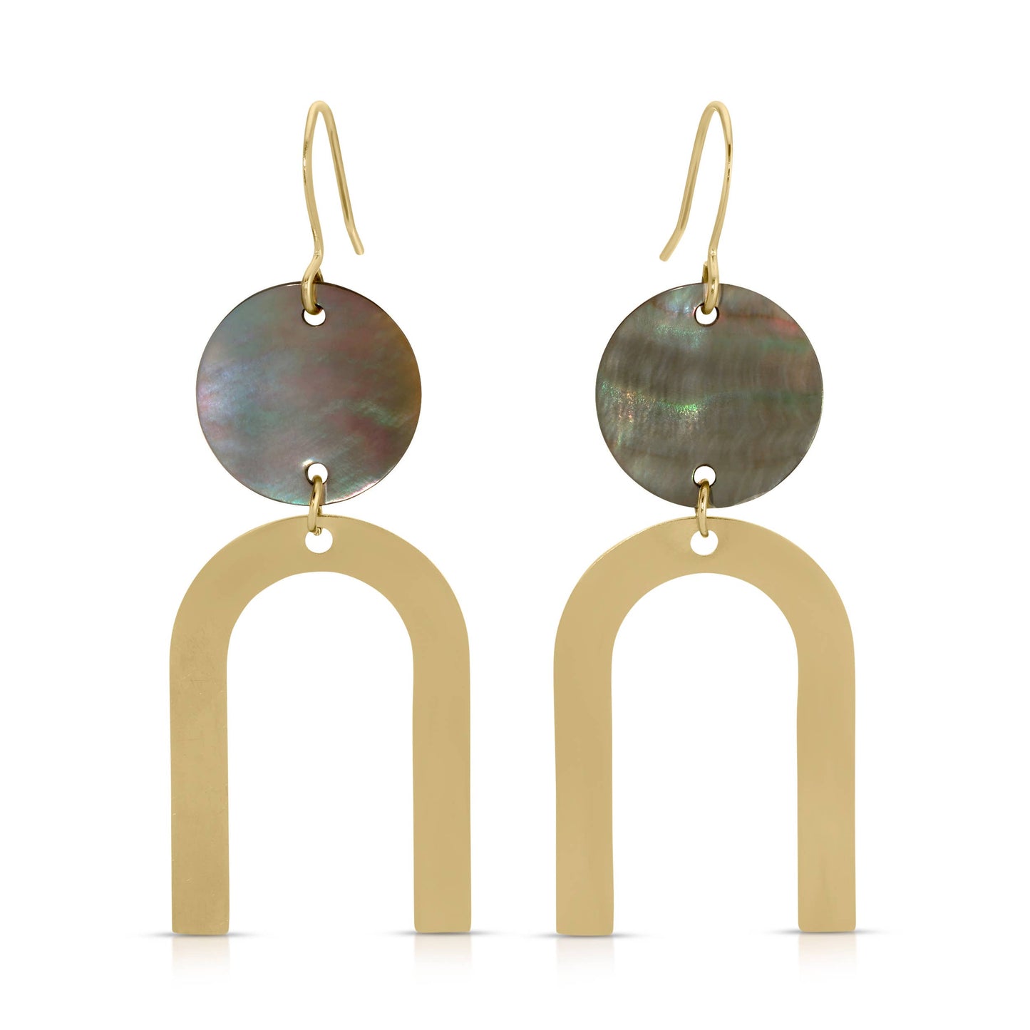 ER-651 | Sierra Abalone Geometric Dangle earrings - Single Set