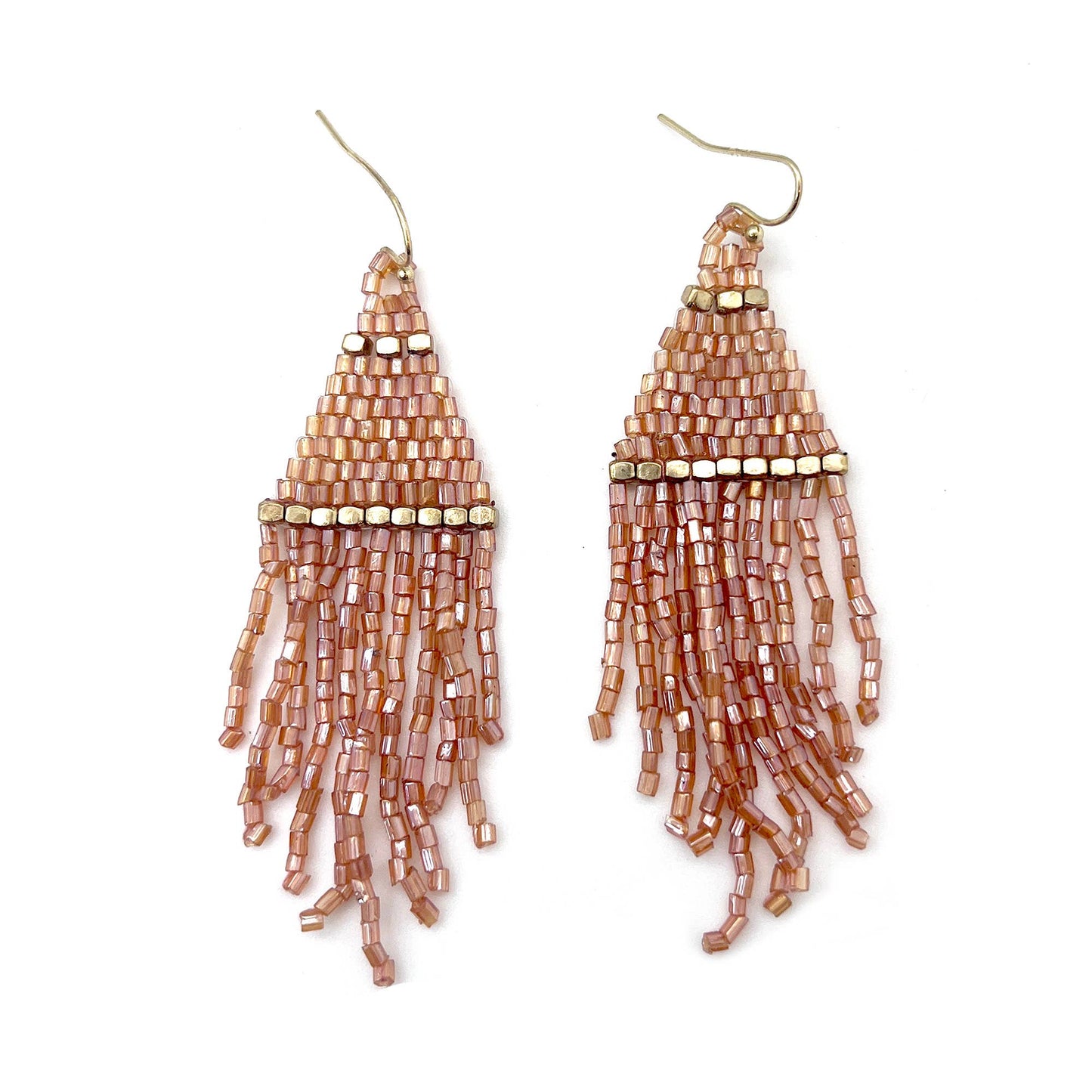 Seed Bead Fringe Earrings