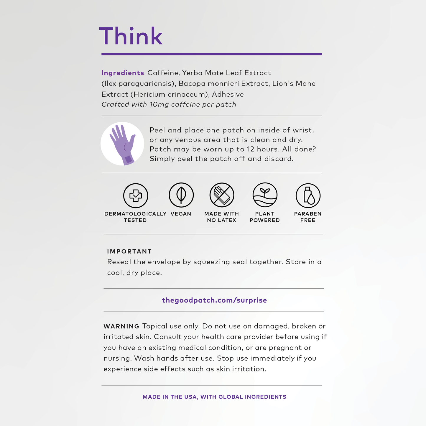 Think Plant-Based Wellness Patch