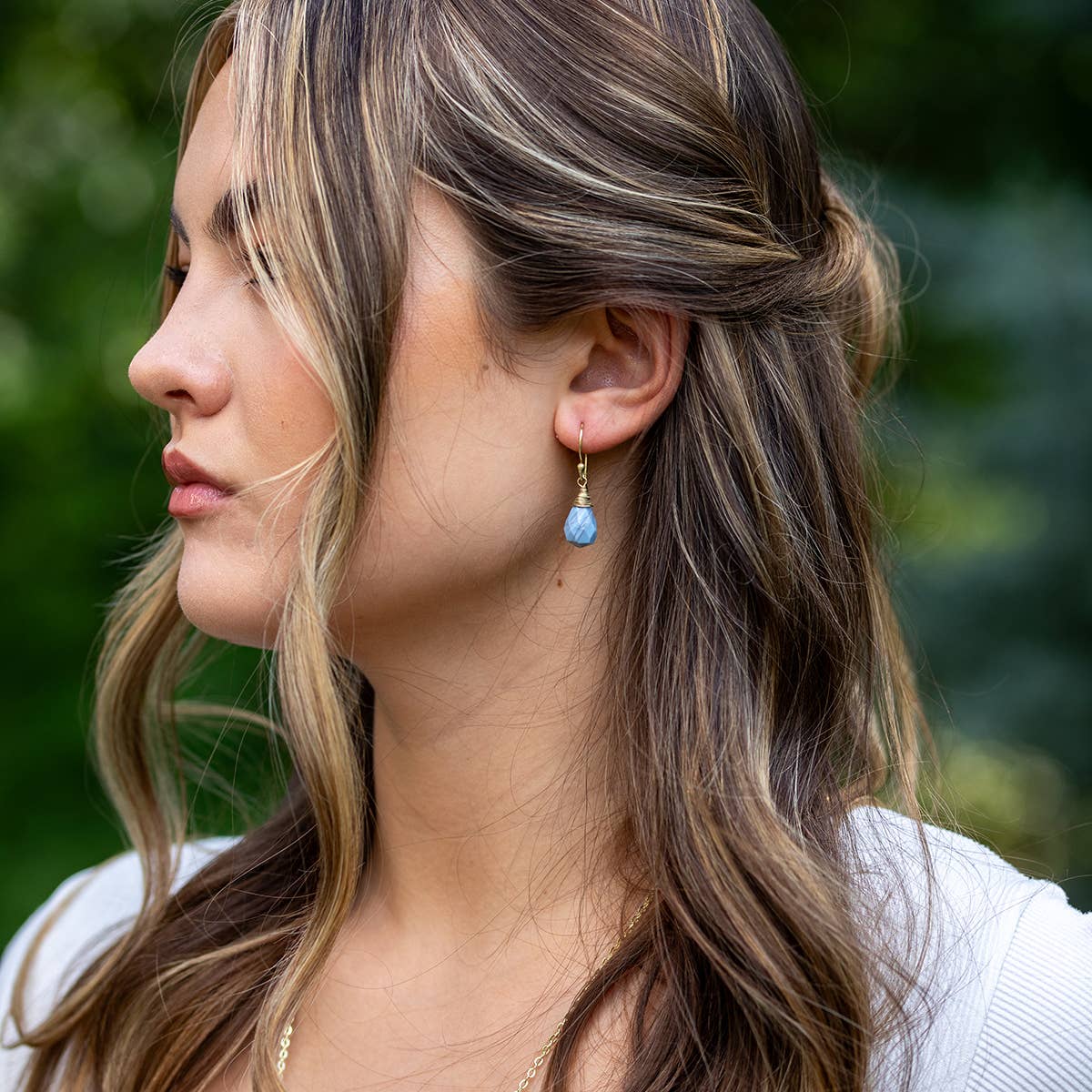 Tear-Drop Semi-Precious Stone Earrings - Single Set