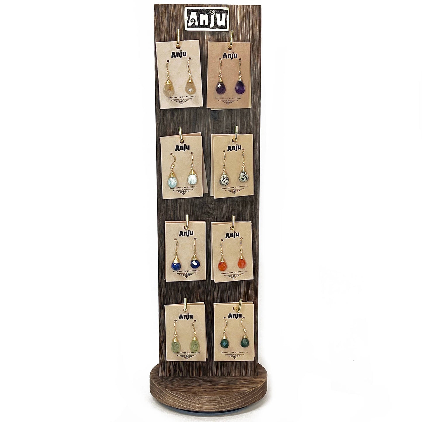 Tear-Drop Semi-Precious Stone Earrings - Single Set