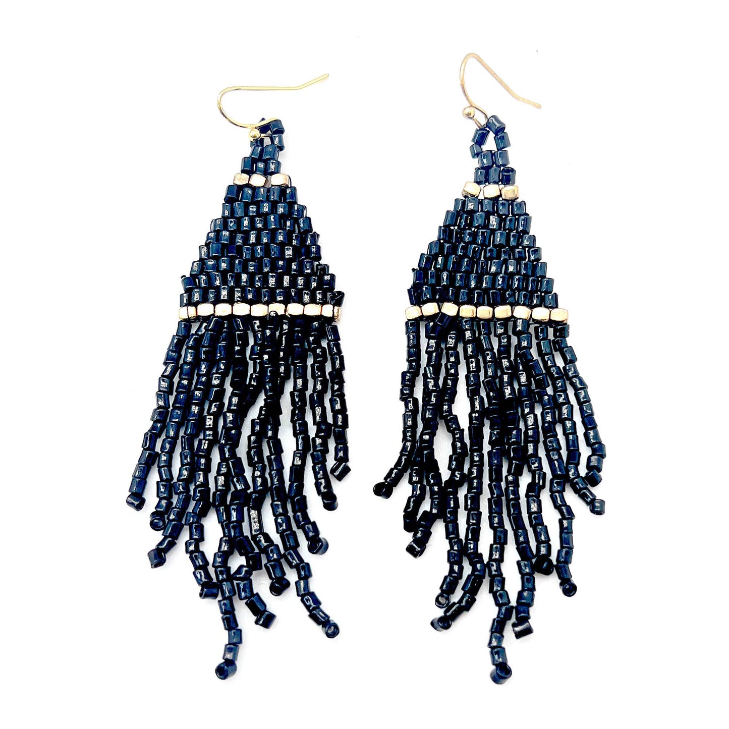 Seed Bead Fringe Earrings