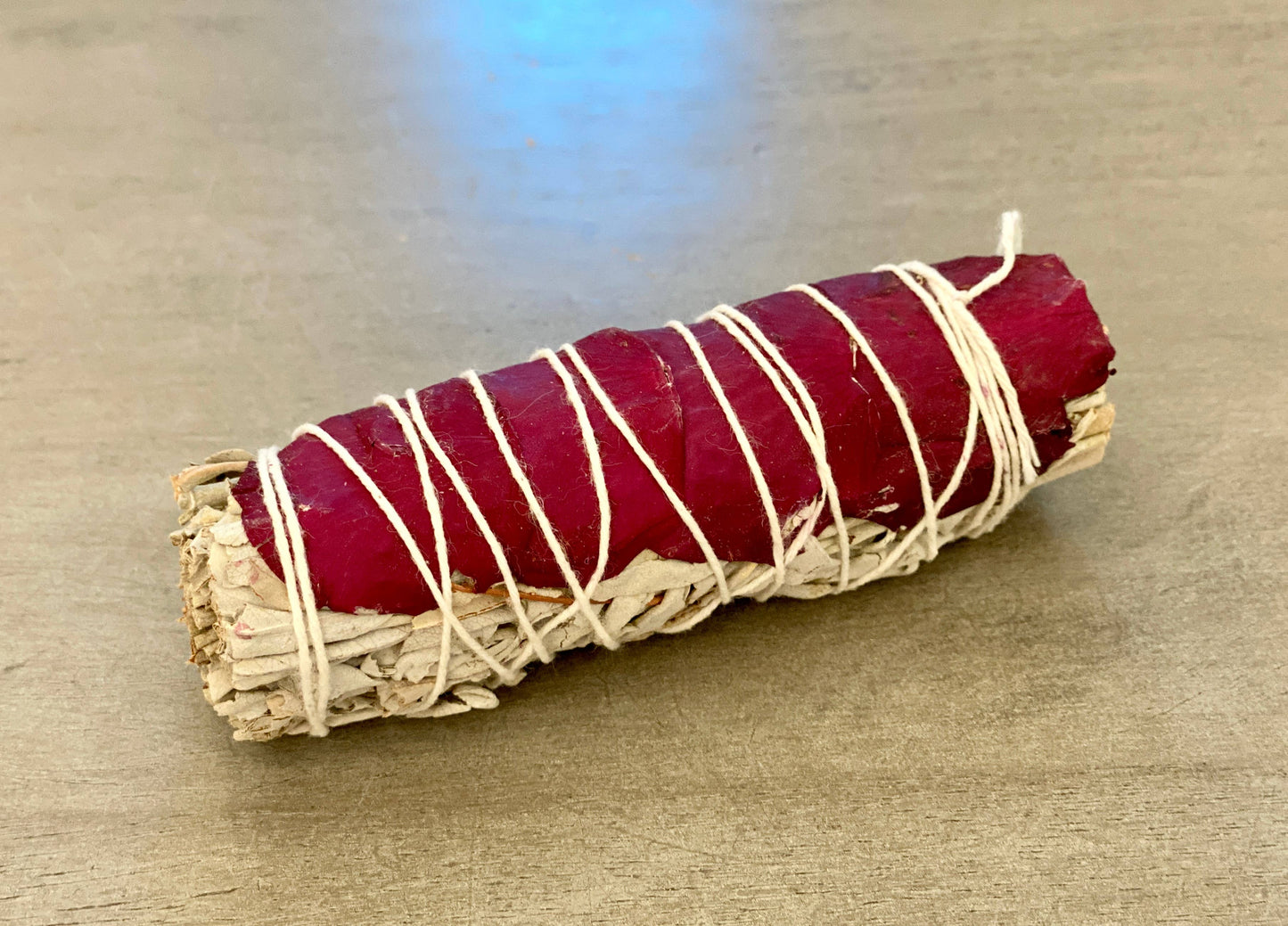 White Sage w/ Dried Red Rose Petals Smudge Sticks