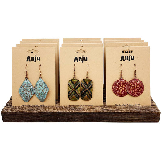 Copper Patina Earrings - Single Set