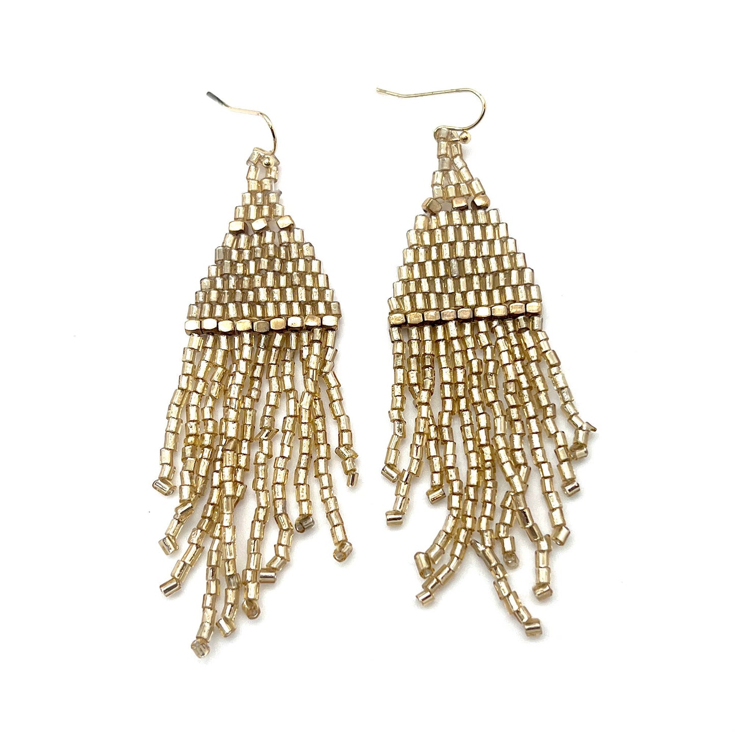 Seed Bead Fringe Earrings