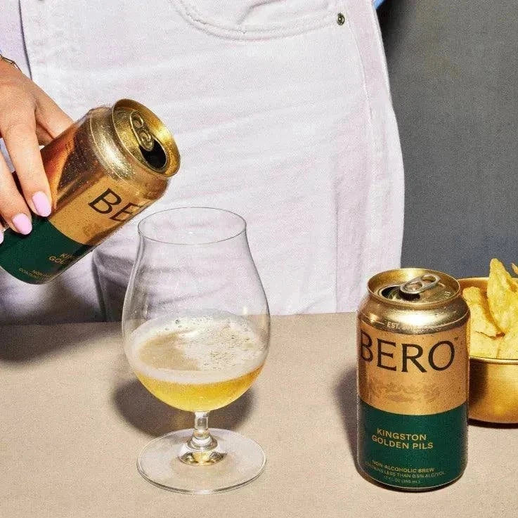 Kingston Golden Pils lager beer bottle with bold refreshing label