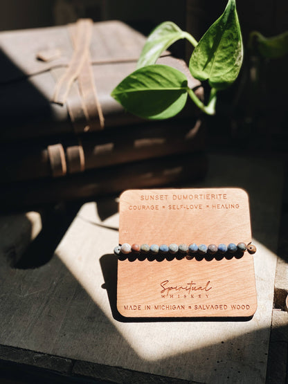 Spiritual Whiskey - Pride Month Sunset Dumortierite Beaded Bracelet