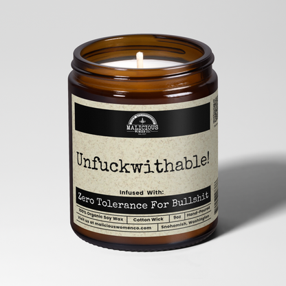 Unfuckwithable! 9oz Witch Candle Malicious Women Co