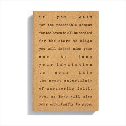 Spiritual Whiskey - Engraved Cork Journal // Bound Notebook