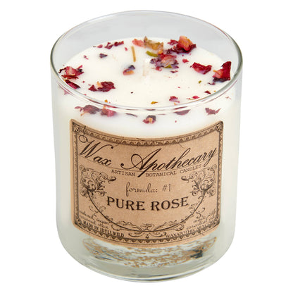 Pure Rose Botanical Candle in 7oz Scotch Glass