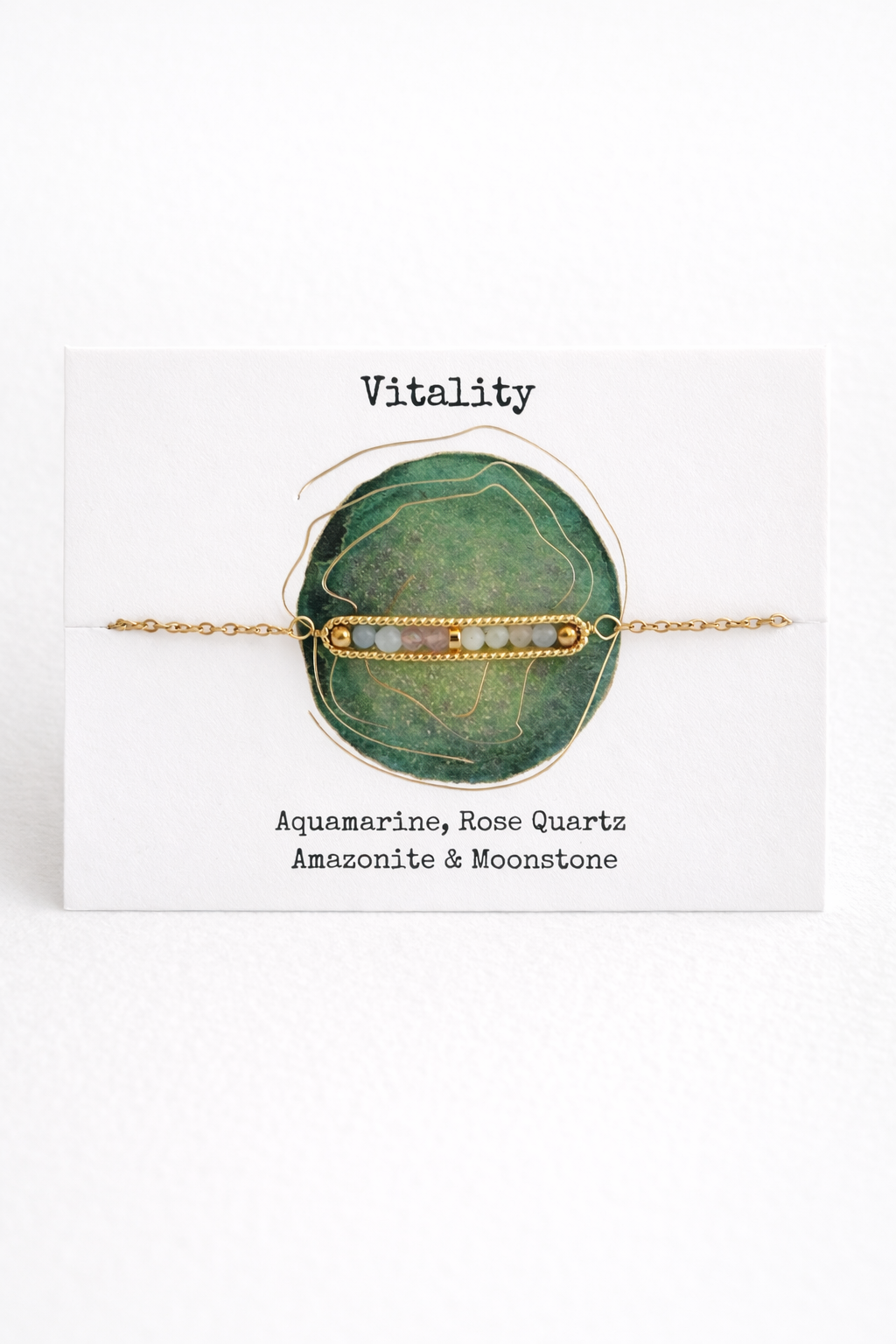 Vitality Crystal Bar Bracelet – Aquamarine, Amazonite – Hummingbird ...