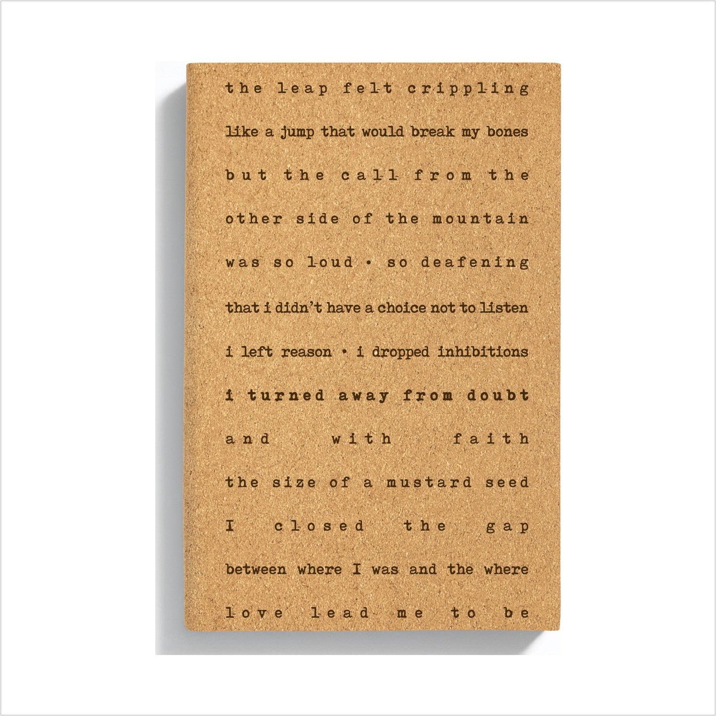 Spiritual Whiskey - Engraved Cork Journal // Bound Notebook