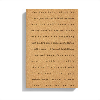 Spiritual Whiskey - Engraved Cork Journal // Bound Notebook