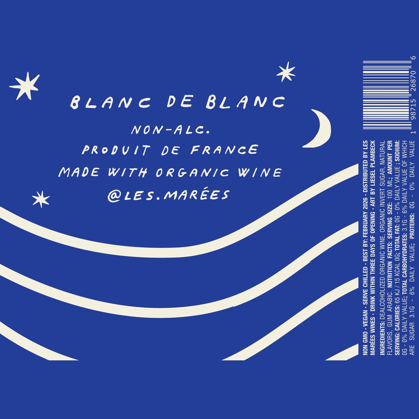 Les Marées Non-Alcoholic Sparkling Blanc de Blanc (750ml)