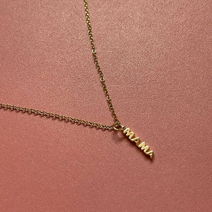 NK-632 | Mini Mama Necklace gold charm ships within 3 days