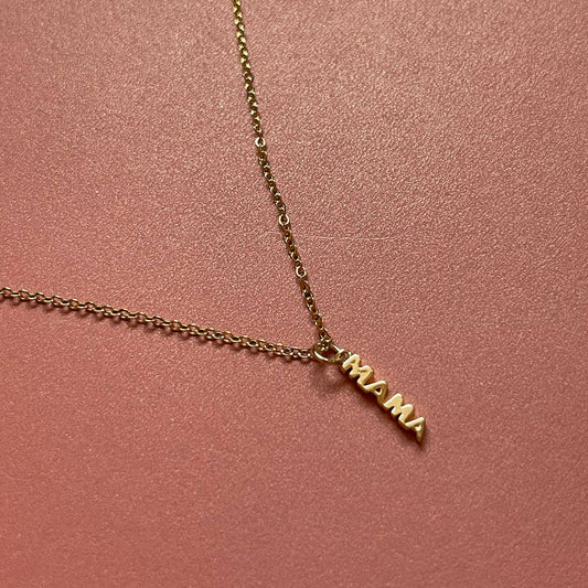 NK-632 | Mini Mama Necklace gold charm ships within 3 days