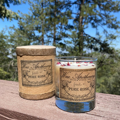 Pure Rose Botanical Candle in 7oz Scotch Glass
