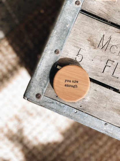 Spiritual Whiskey - Engraved Leatherette Bamboo Compact Mirrors // Unique Gift