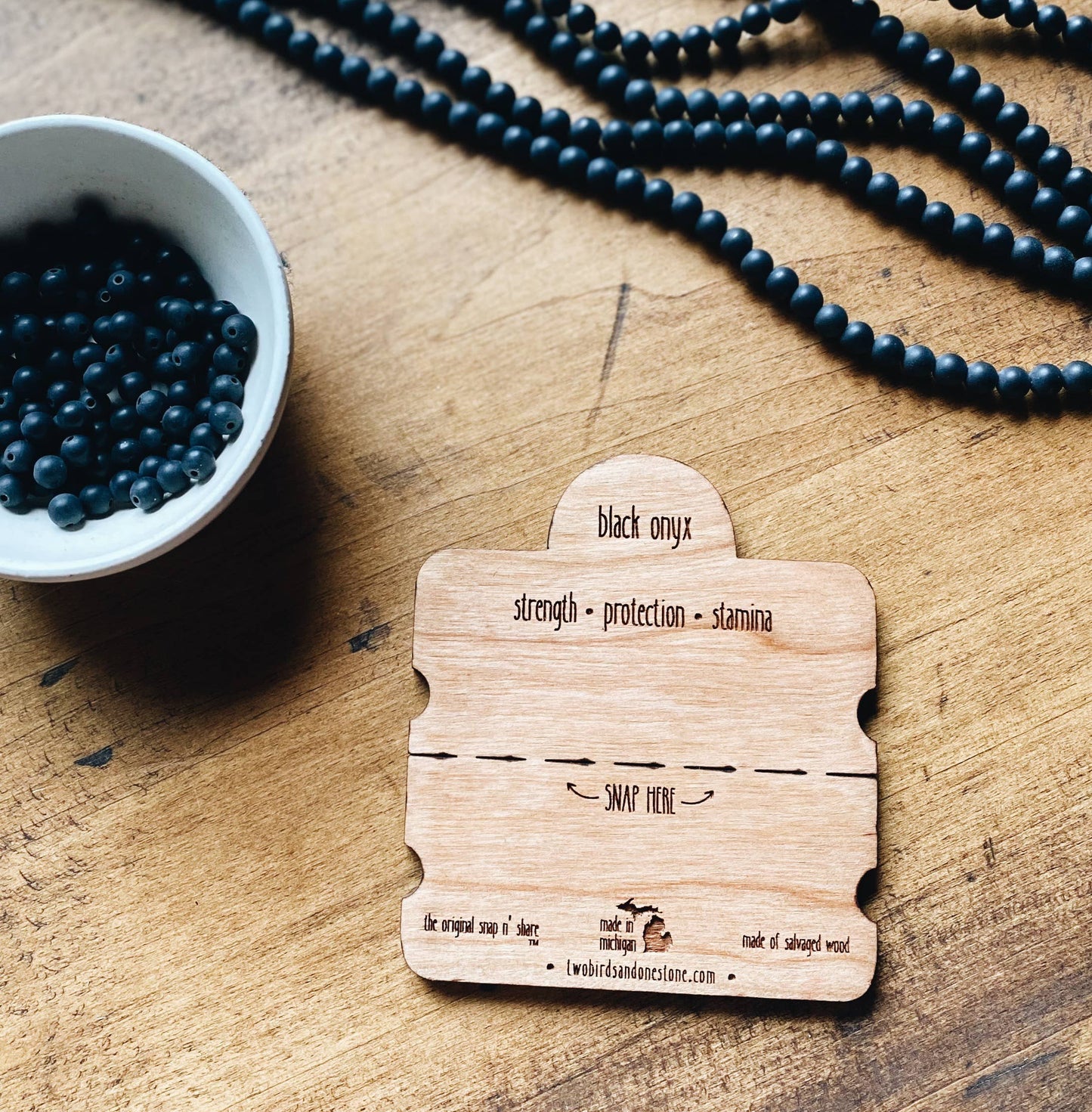 Spiritual Whiskey - Two Birds + One Stone Snap n' Share BFF Bracelet Black Onyx