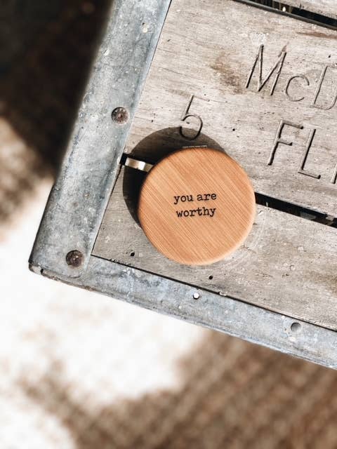 Spiritual Whiskey - Engraved Leatherette Bamboo Compact Mirrors // Unique Gift