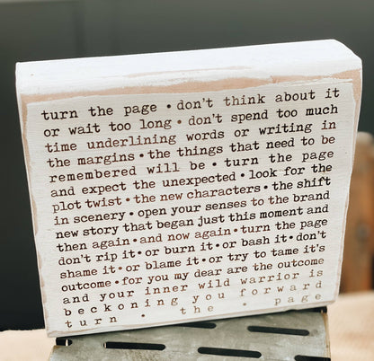 Spiritual Whiskey - Turn The Page Plaque // Inspirational Sign // Engraved Poem