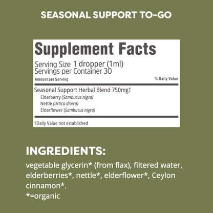 Seattle Elderberry - Seasonal Support To-Go™ Organic Elderberry Tincture