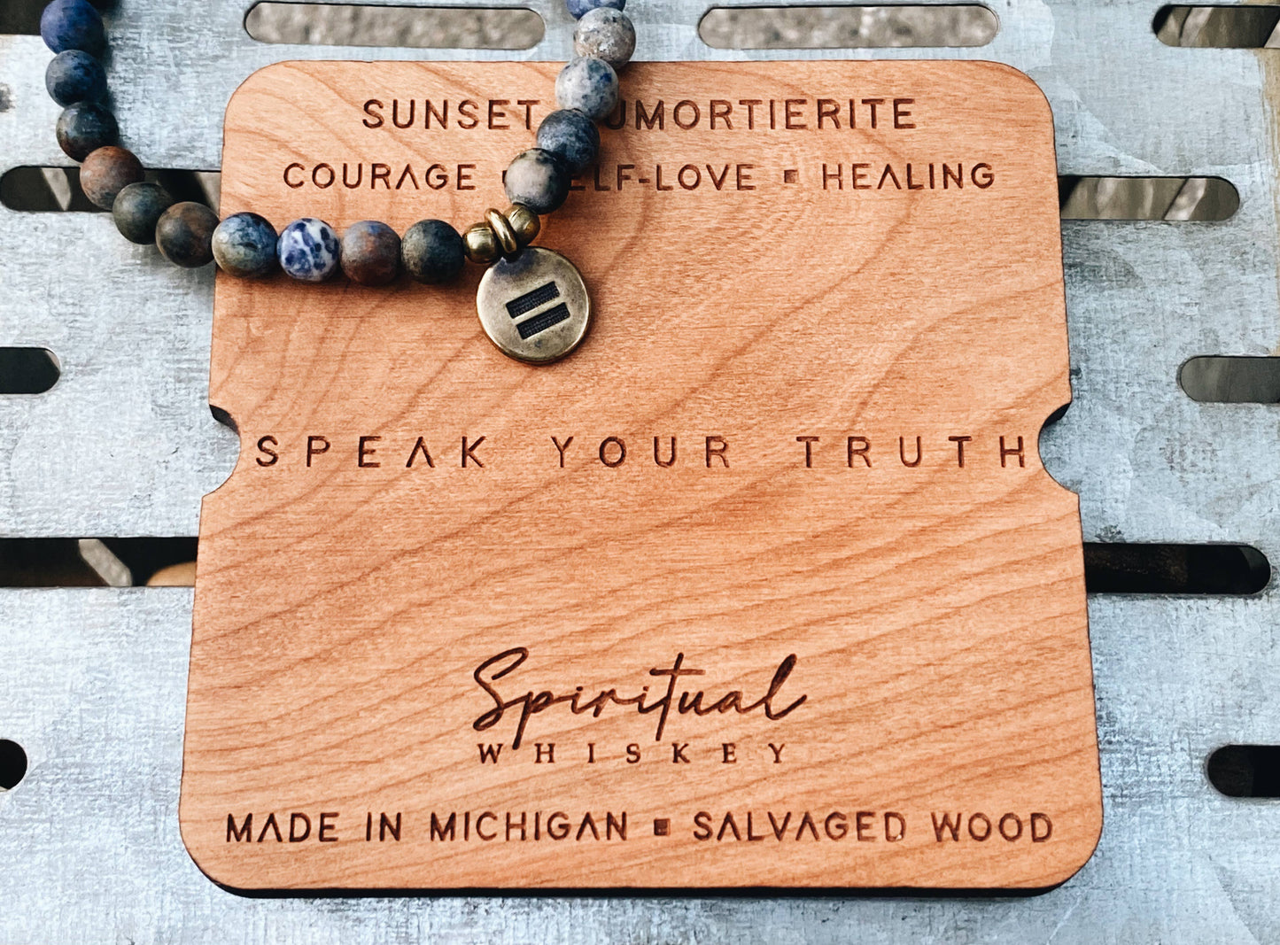Spiritual Whiskey - Pride Month Sunset Dumortierite Beaded Bracelet