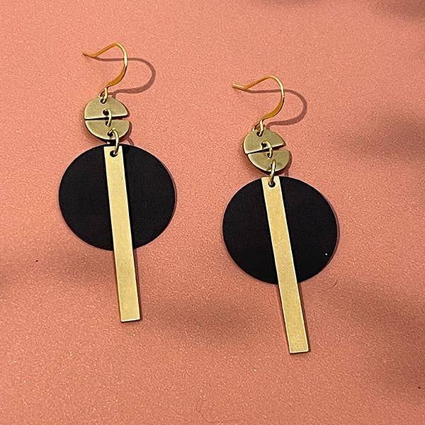 ER-594 | Kelli 2 tone geo earrings ships
