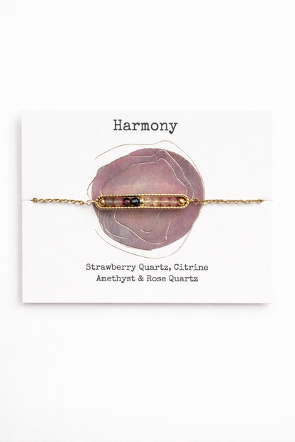 Picki Nicki - Harmony Crystal Bar Bracelet – Citrine & Amethyst