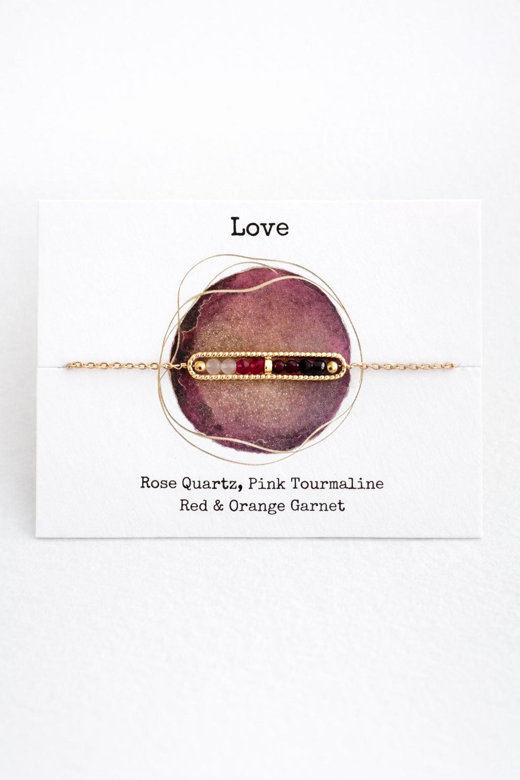 Love Crystal Bracelet – Rose Quartz, Tourmaline & Garnet – Hummingbird ...
