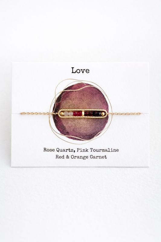Love Crystal Bracelet – Rose Quartz, Tourmaline & Garnet