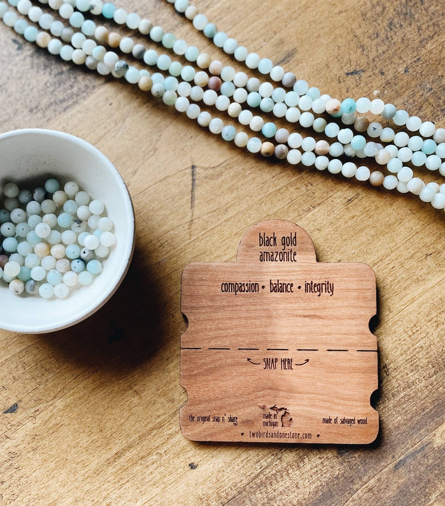 Spiritual Whiskey - Two Birds + One Stone Snap n' Share BFF Bracelet Amazonite