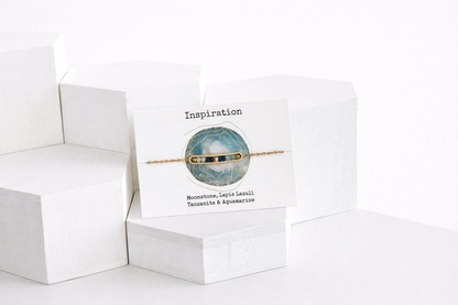 Picki Nicki - Inspiration Crystal Bar Bracelet – Moonstone & Lapis Lazuli