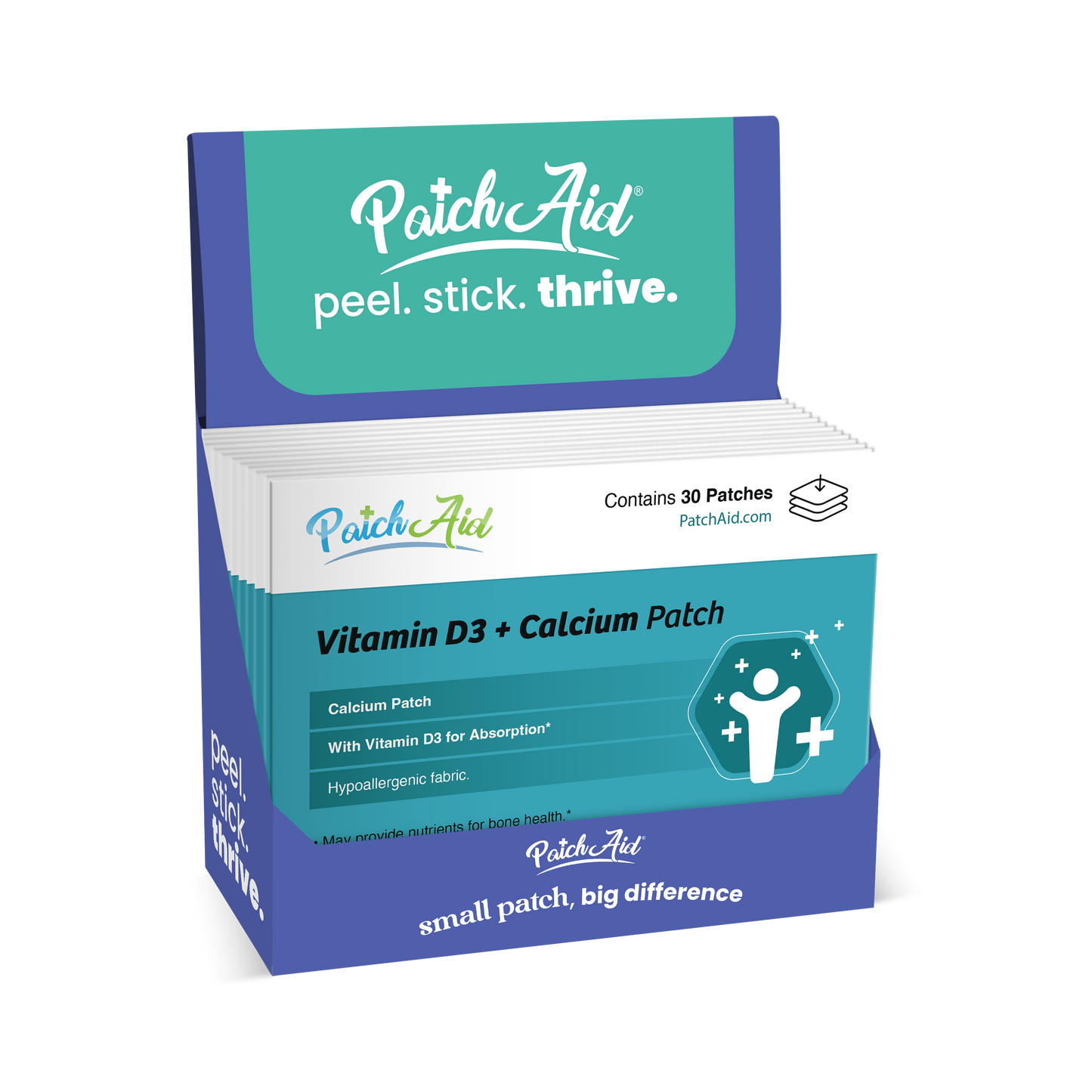 PatchAid - Vitamin D3/Calcium Patch - Bone, Muscle, & Immune Support