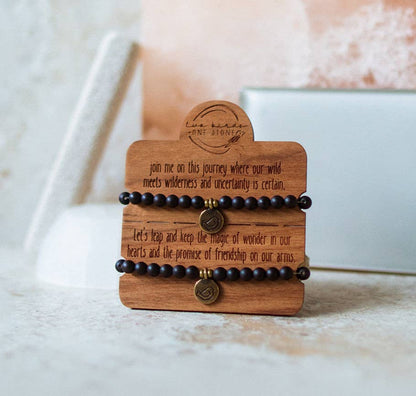 Spiritual Whiskey - Two Birds + One Stone Snap n' Share BFF Bracelet Black Onyx