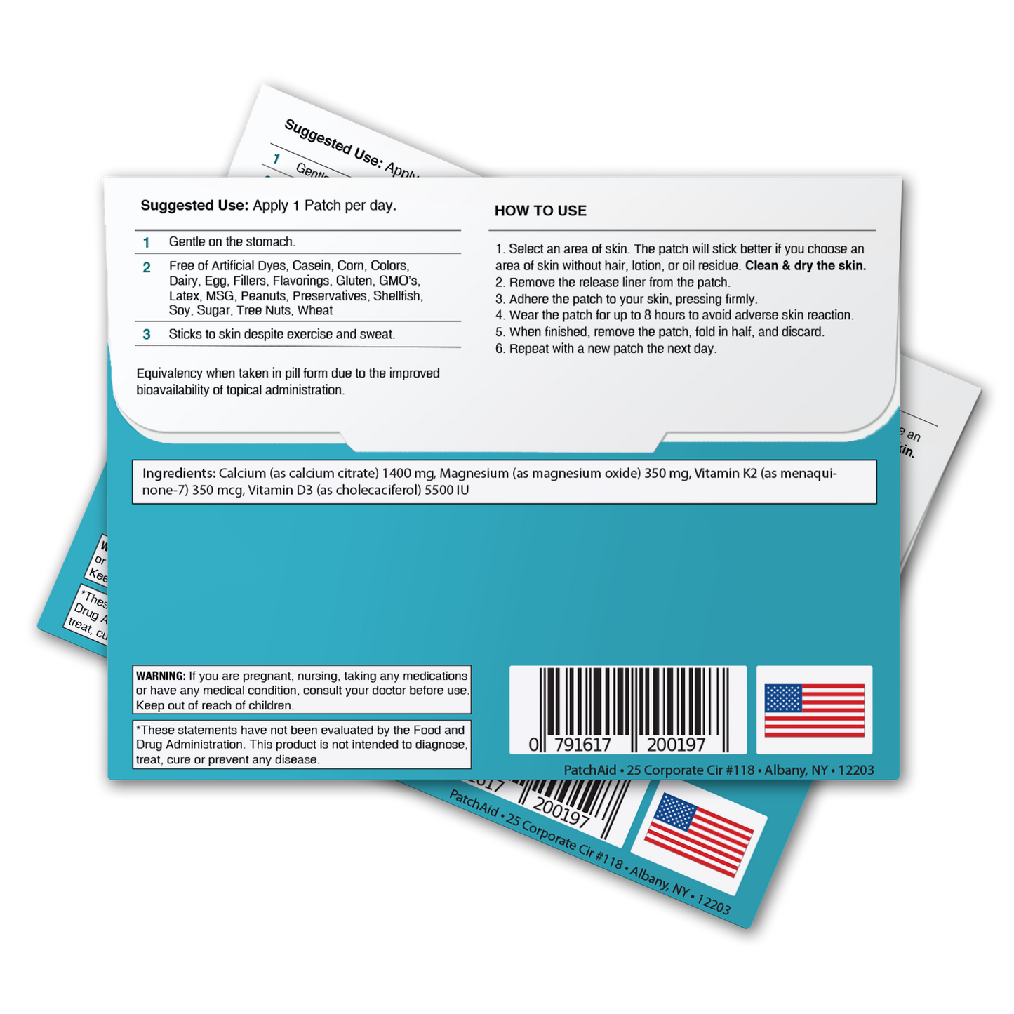 PatchAid - Vitamin D3/Calcium Patch - Bone, Muscle, & Immune Support