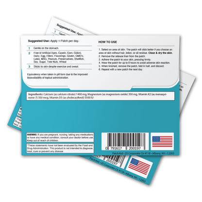 PatchAid - Vitamin D3/Calcium Patch - Bone, Muscle, & Immune Support