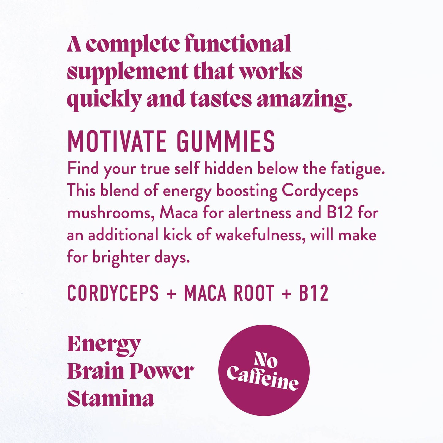 Motivate Mushroom Gummies (5) / Vegan Supplement / Energy