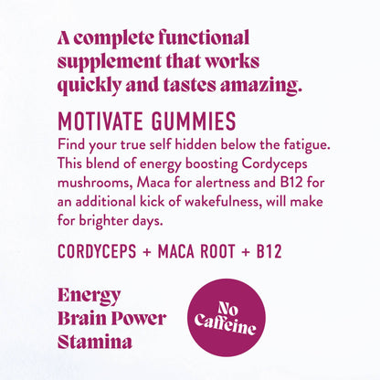 Motivate Mushroom Gummies (5) / Vegan Supplement / Energy