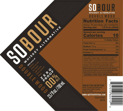 Spirits of Virtue - SOBOUR Doublewood Non-Alcoholic American Whiskey 0.0% ABV